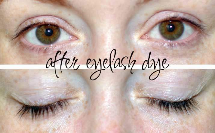 after eyelash dye: using black dye on very pale eyelashes