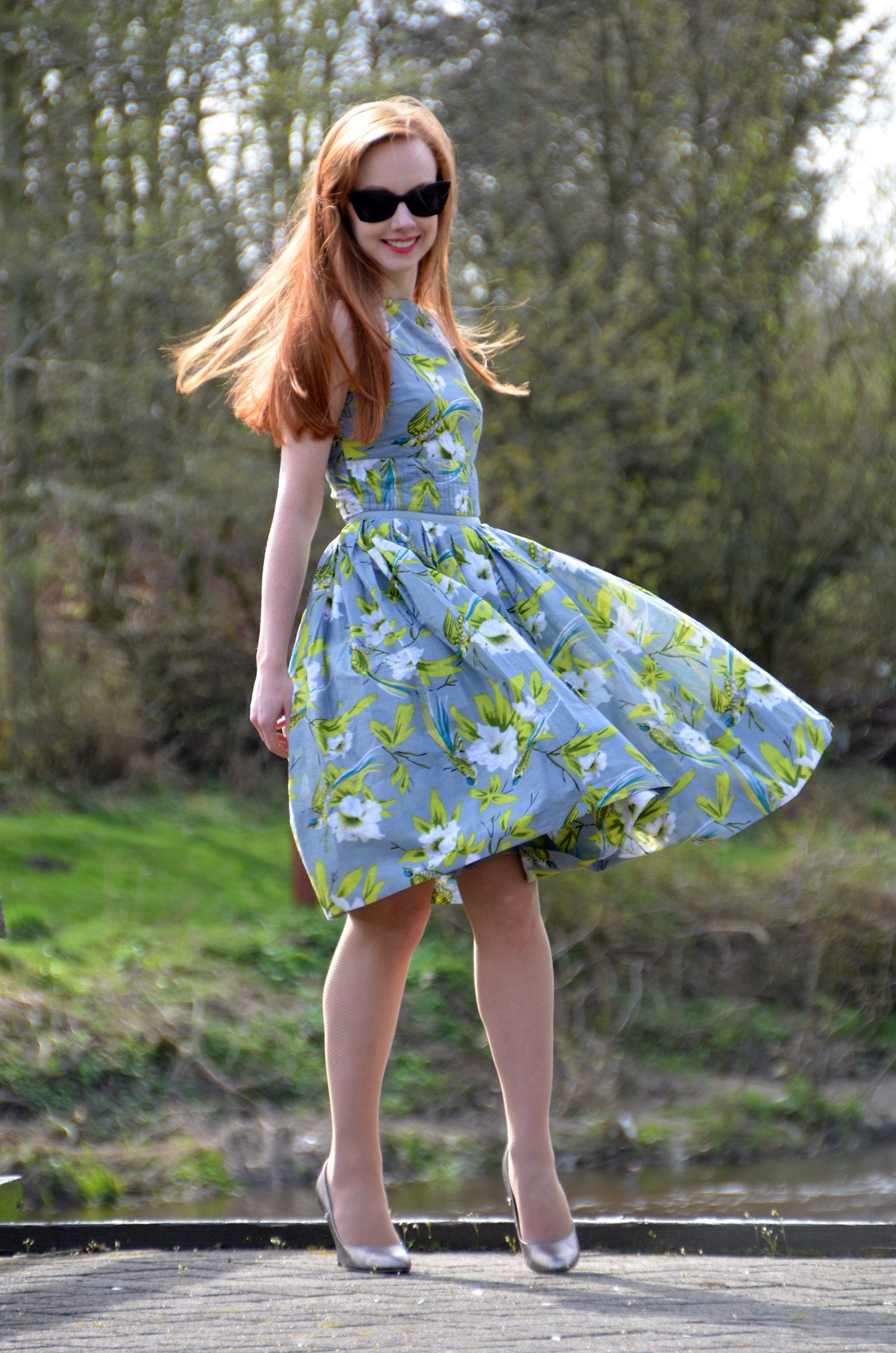 River Island floral print 50s style dress