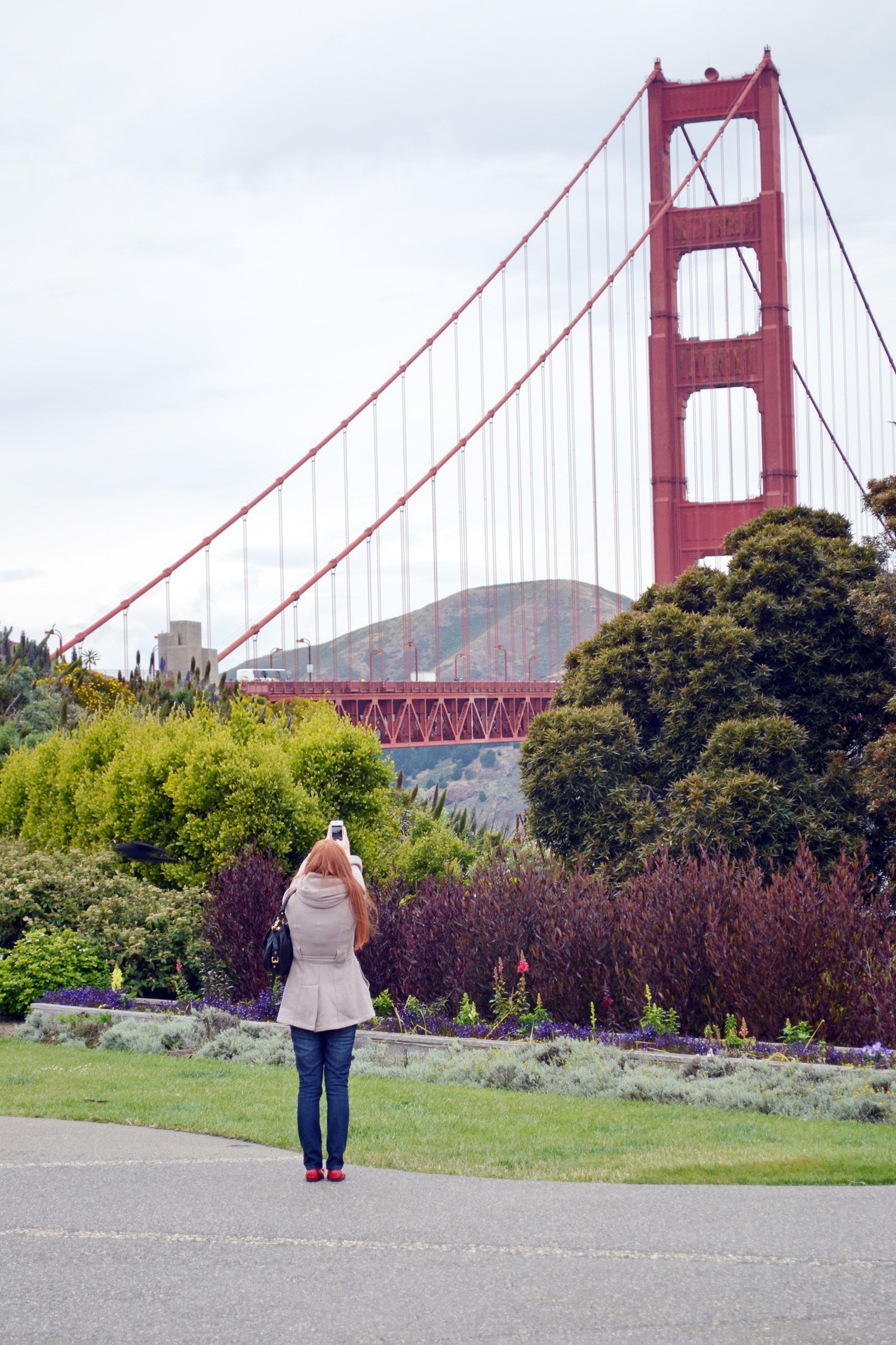 visiting the Golden Gate Bridge, San Francisco California