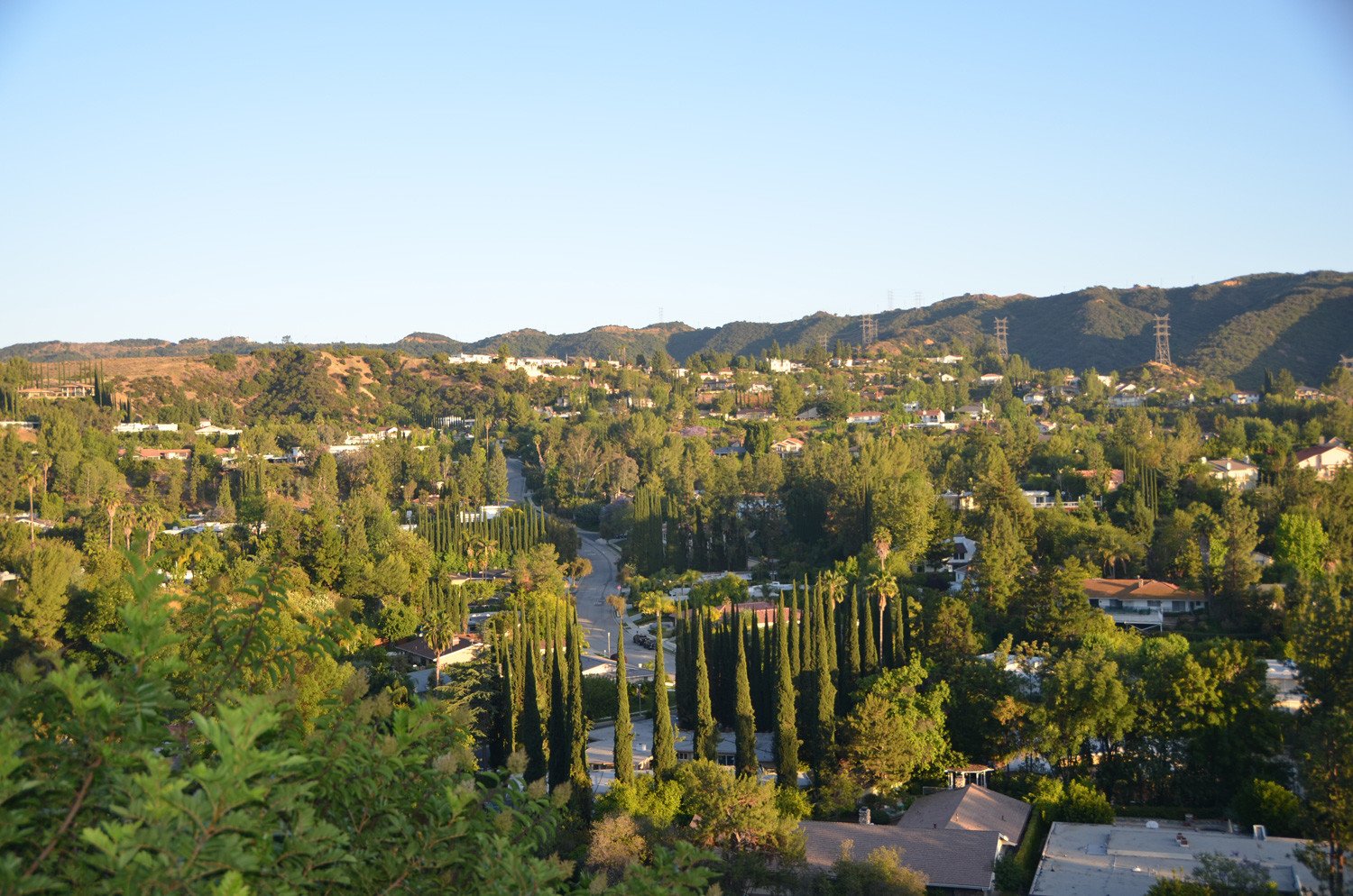 view of the San Fernando valley from the Encino hills
