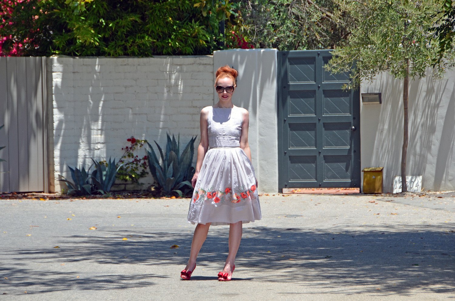 Outside Marilyn Monroe's house in Los Angeles, California