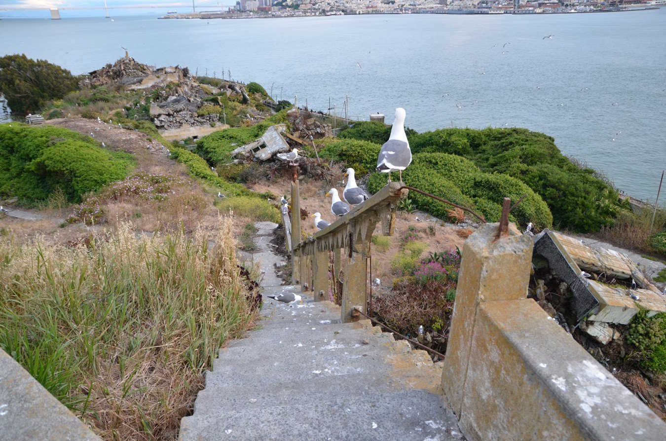 stairs on Alcatraz island