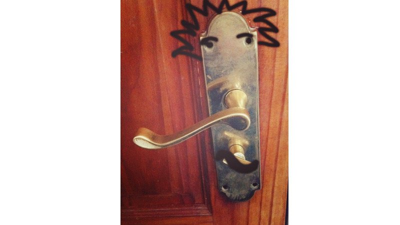 A door with a face