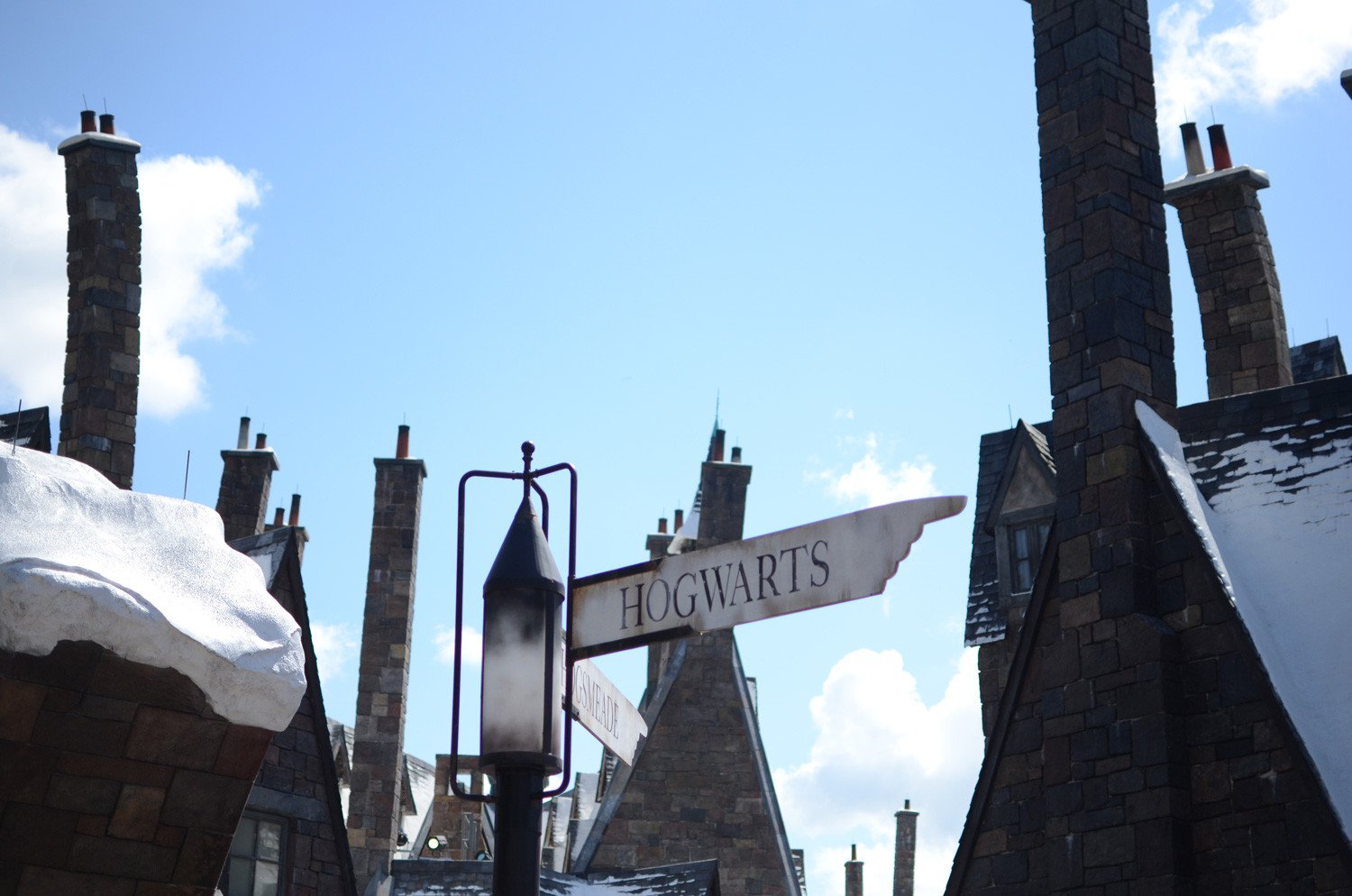 Hogwarts sign at The Wizarding World of Harry Potter at Universal Studios, Florida