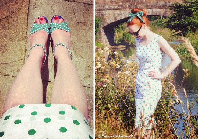 polka dot shoes and dress