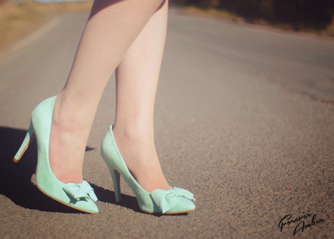 Office 'Ophelia' mint bow pumps