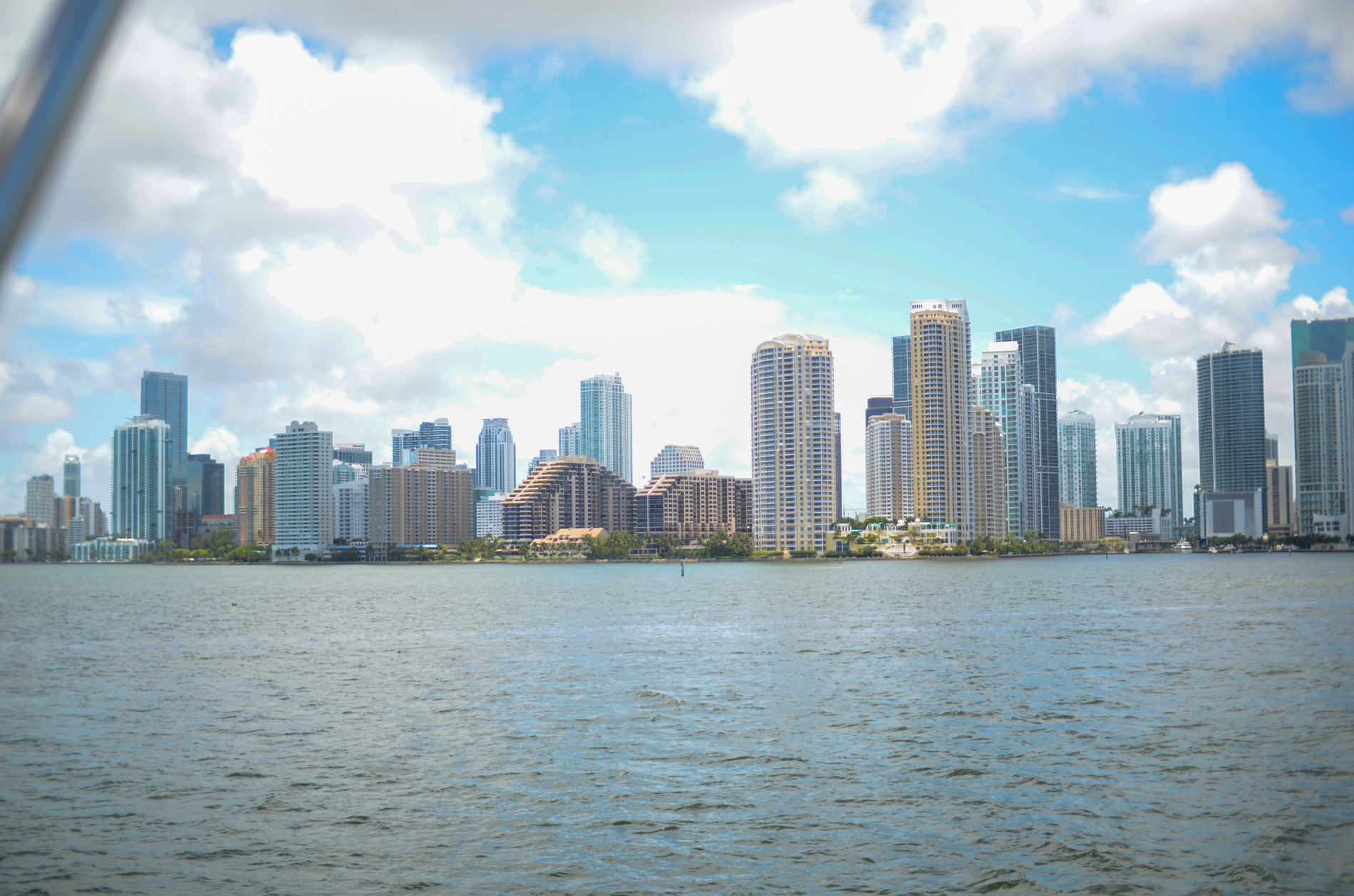 Miami skyline from the sea