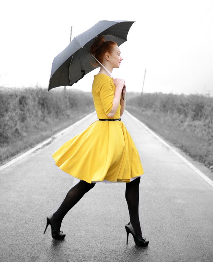 yellow autumn dress