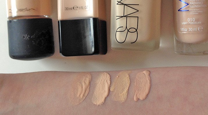 Foundation for Pale Skin - comparison swatches