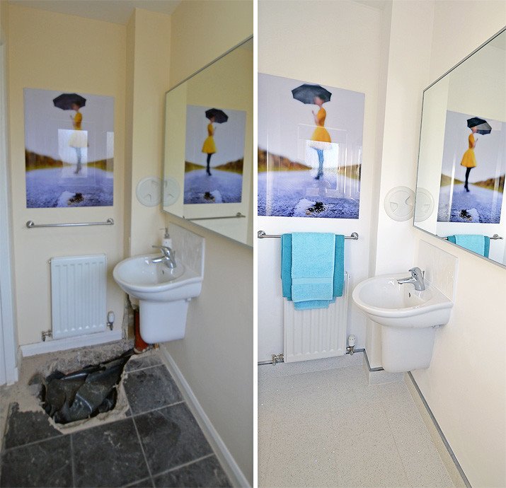 half bath before and after