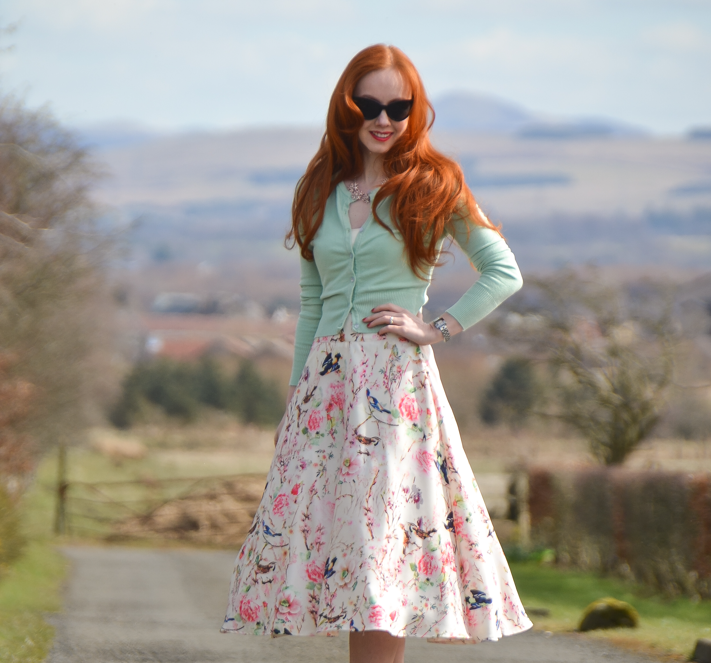 vintage floral skirt