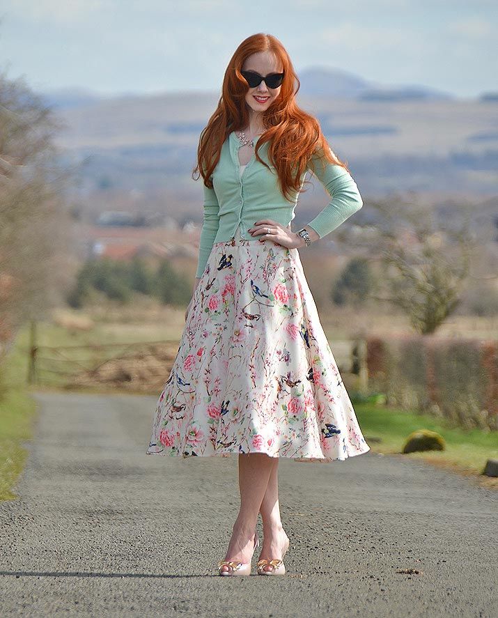 Unique Vintage Style Society | 'Vivien' floral midi skirt ⋆ By Forever ...