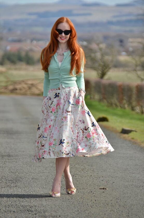 Unique Vintage Style Society | 'Vivien' floral midi skirt ⋆ By Forever ...