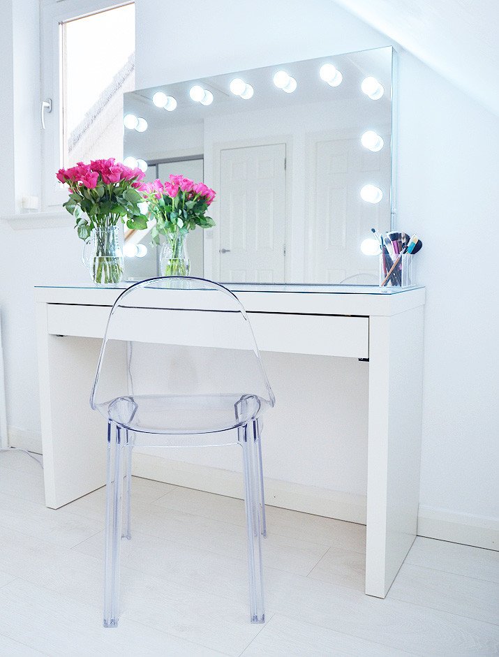 Makeup Storage Ideas Ikea Malm, Vanity Mirror With Light Bulbs Ikea