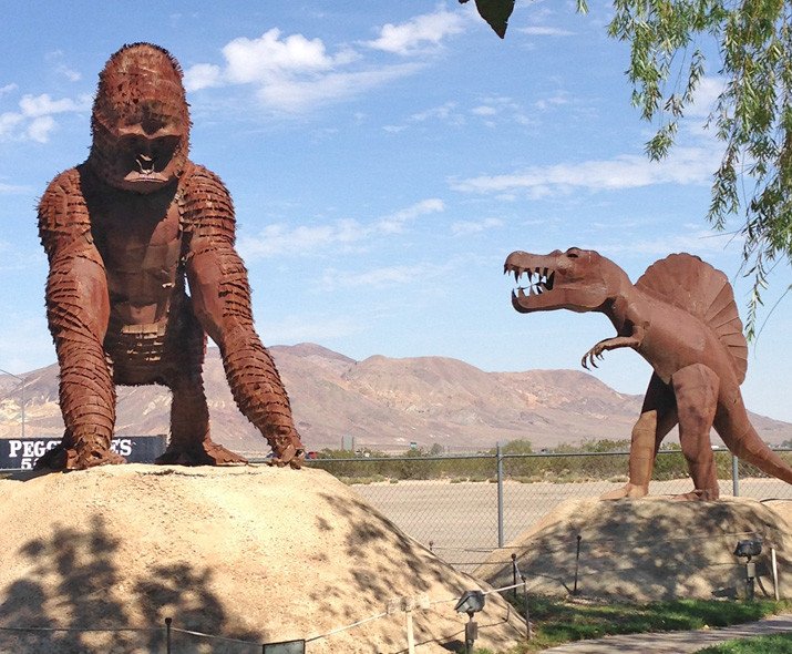 roadside America: dinosaur park and 50s diner