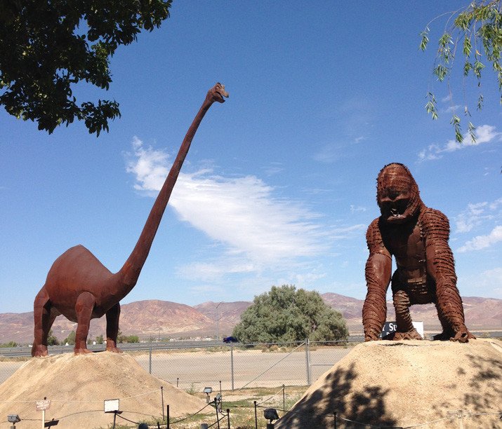 roadside America: dinosaur park and 50s diner