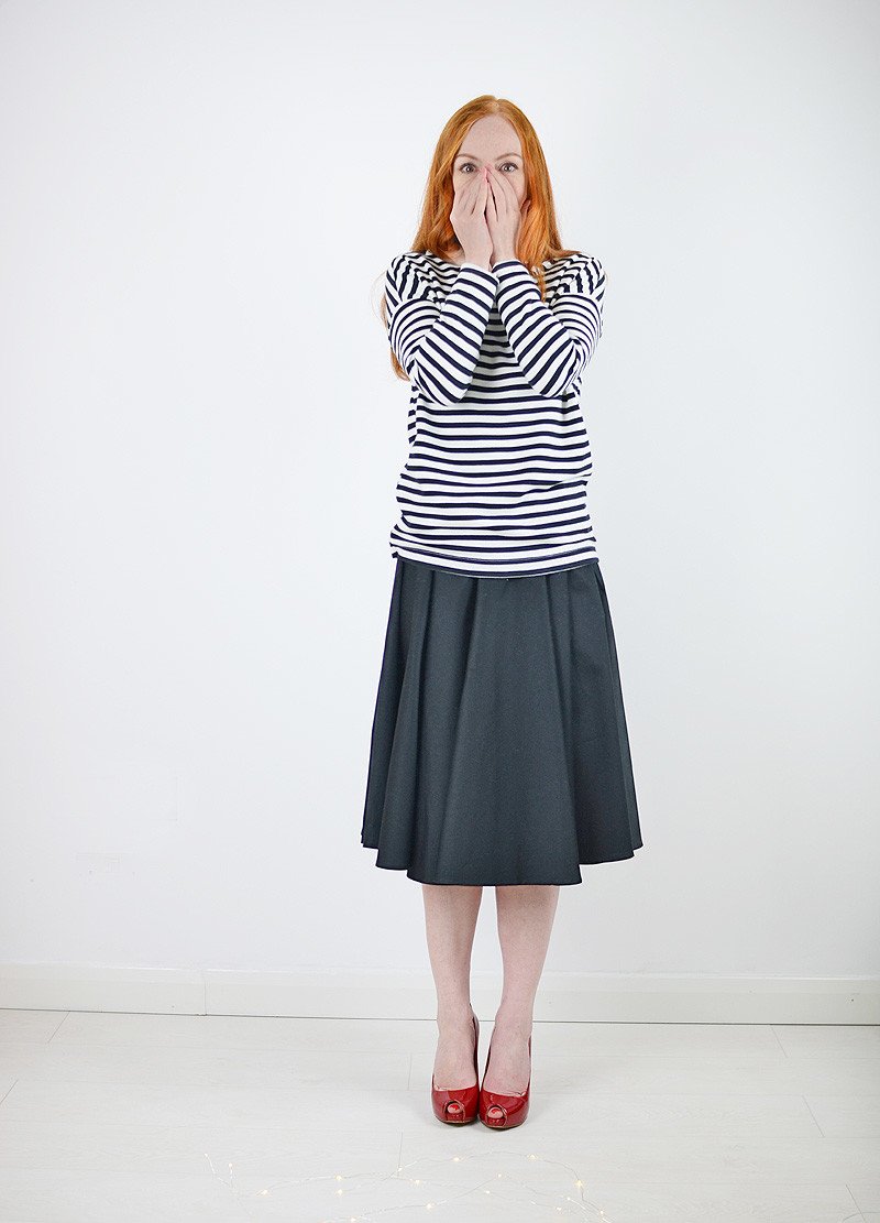 what NOT to wear with a midi skirt