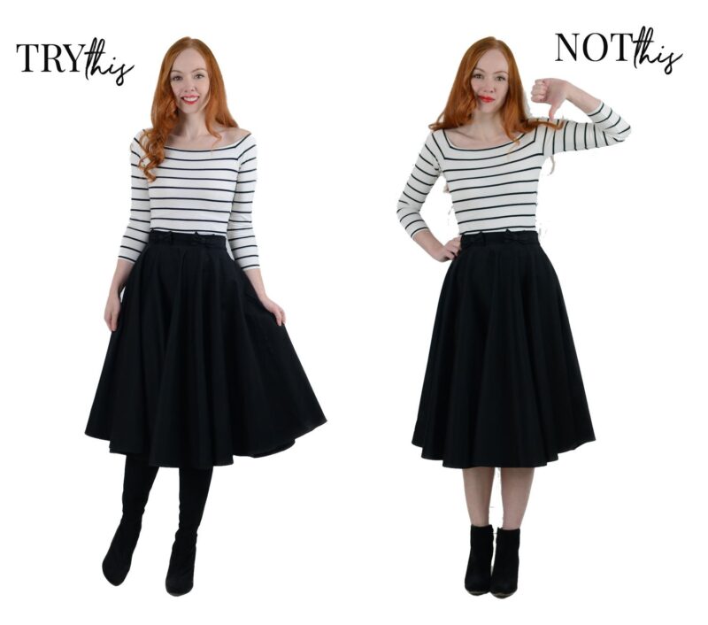 How to Wear a Midi Skirt / Calf Length Outfit