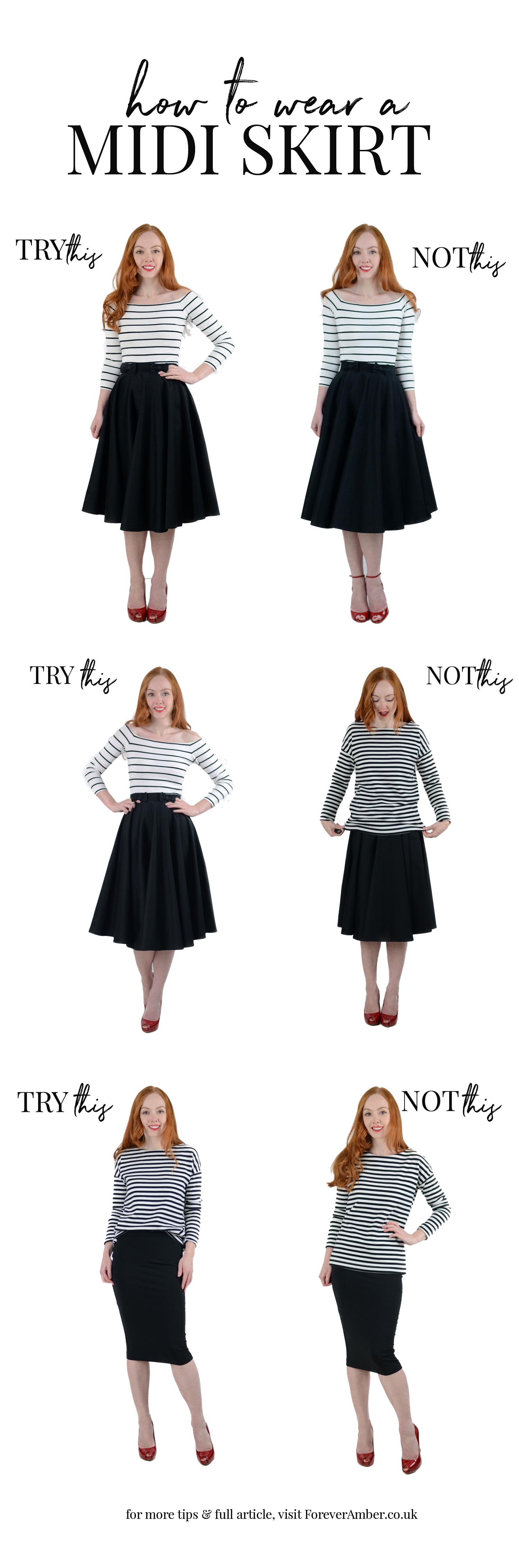 how to style a longer skirt