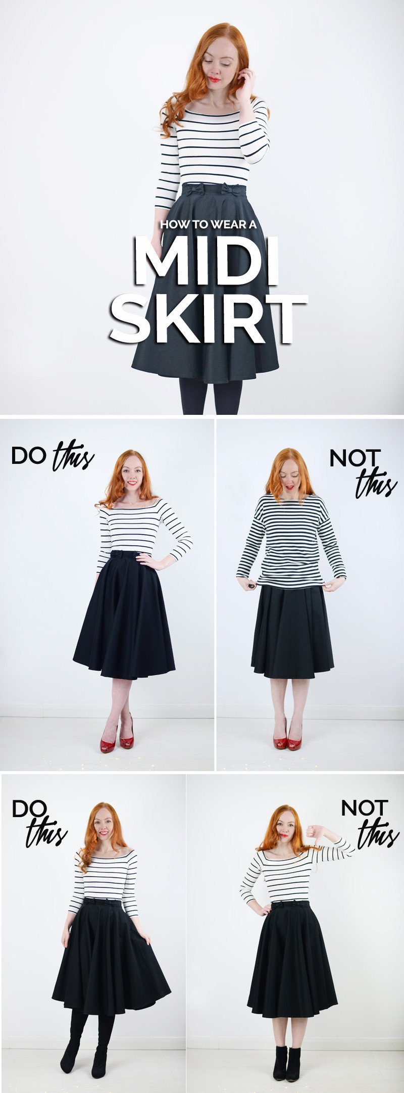 how to wear a midi skirt - and how not to wear one