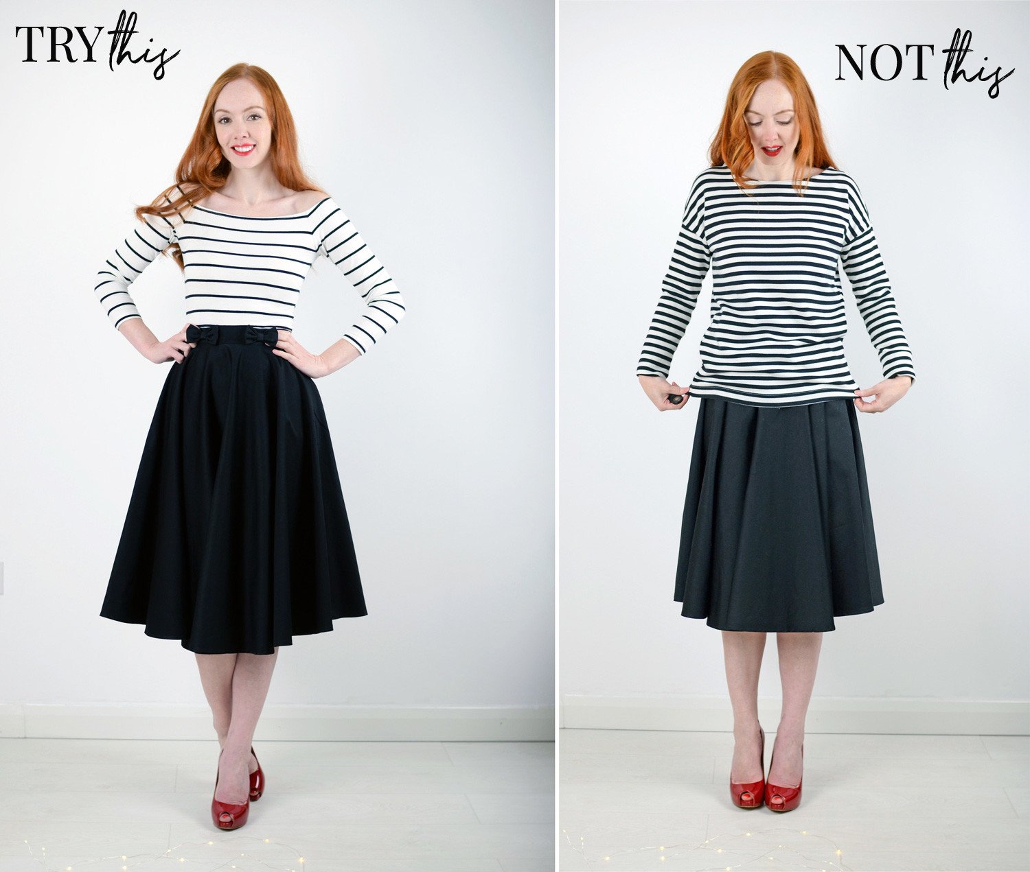 what top to wear with a midi skirt