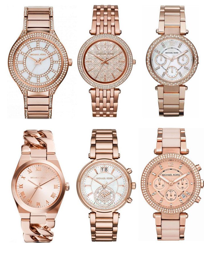 selection of rose gold watches