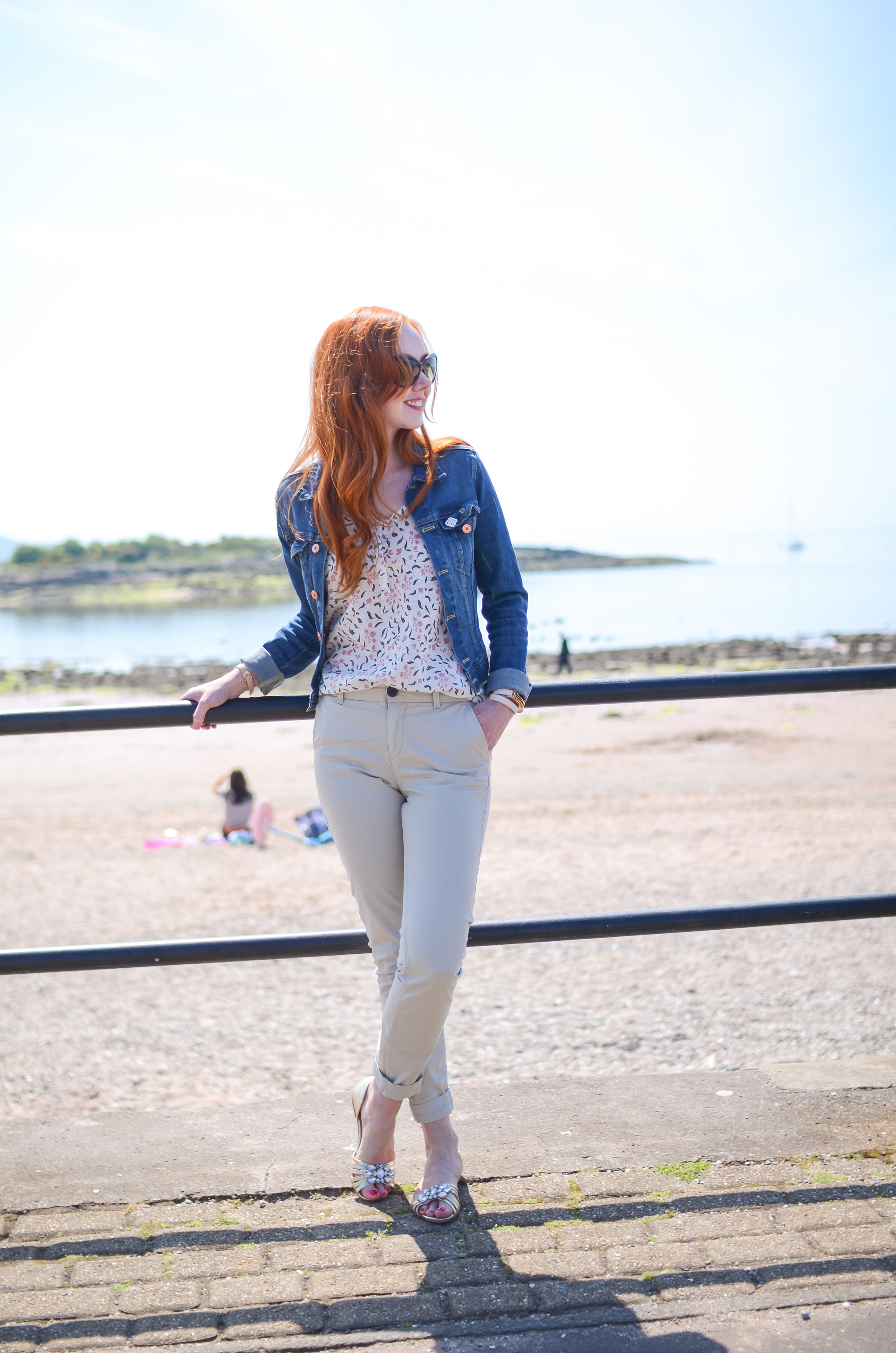 Chinos and denim jacket outfit