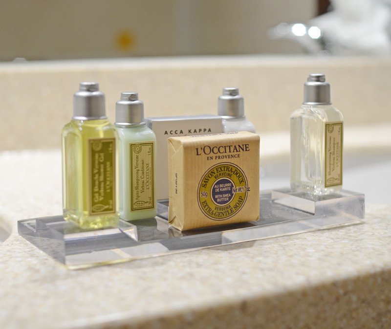 L'Occitane bath products at the Edinburgh Marriott