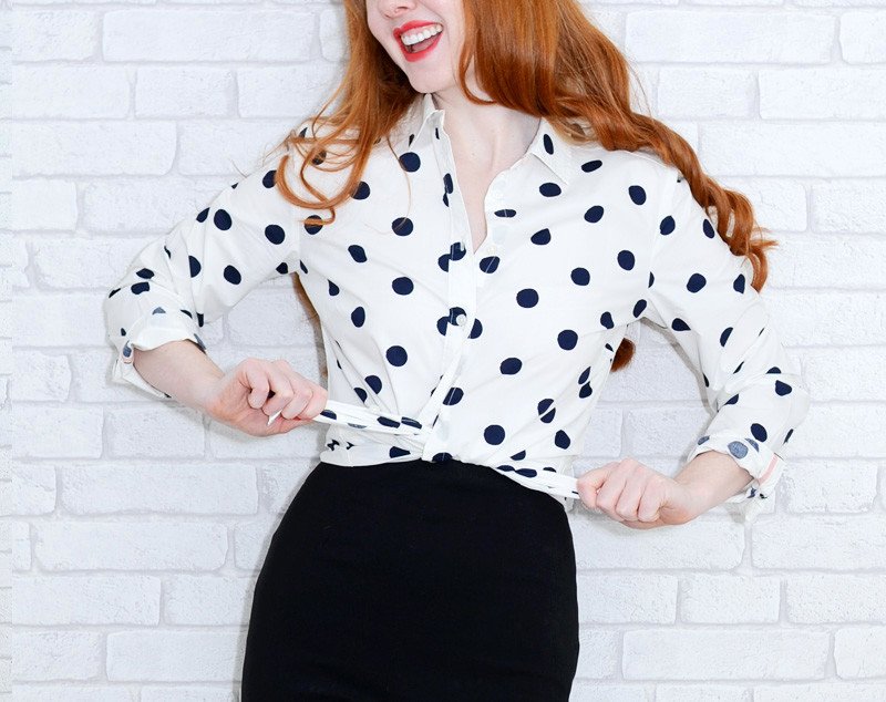 Boden classic shirt in ivory and navy spot - review