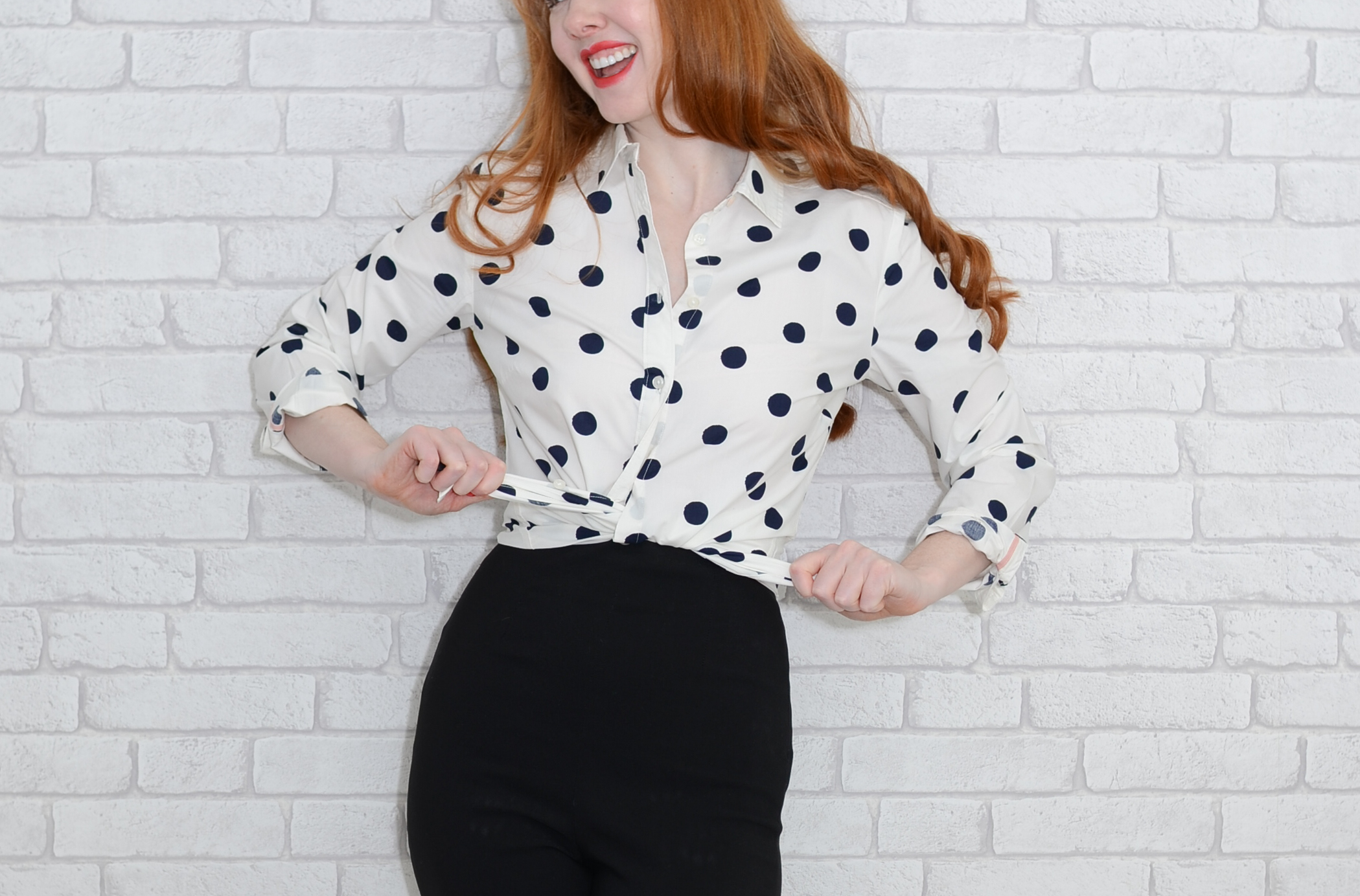 Boden classic shirt in ivory and navy spot - review