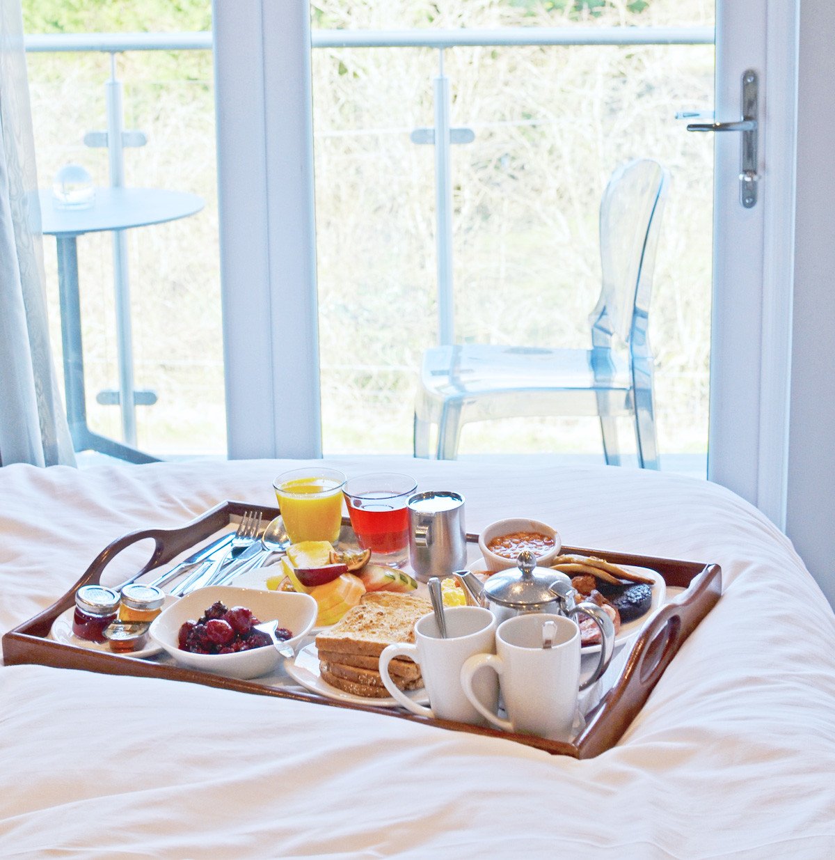 Breakfast in bed at Auchrannie Resort, Arran