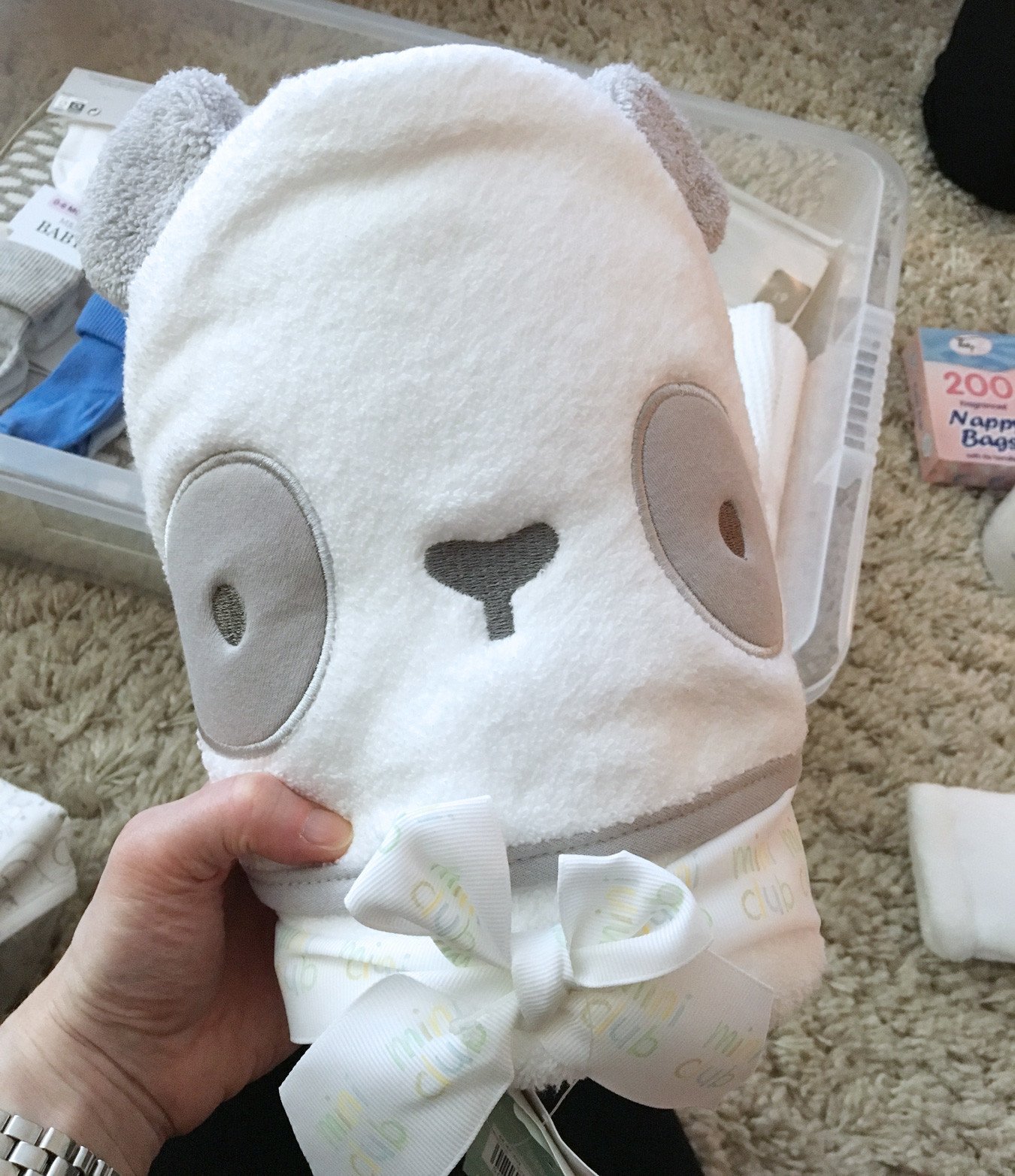 baby towel with face