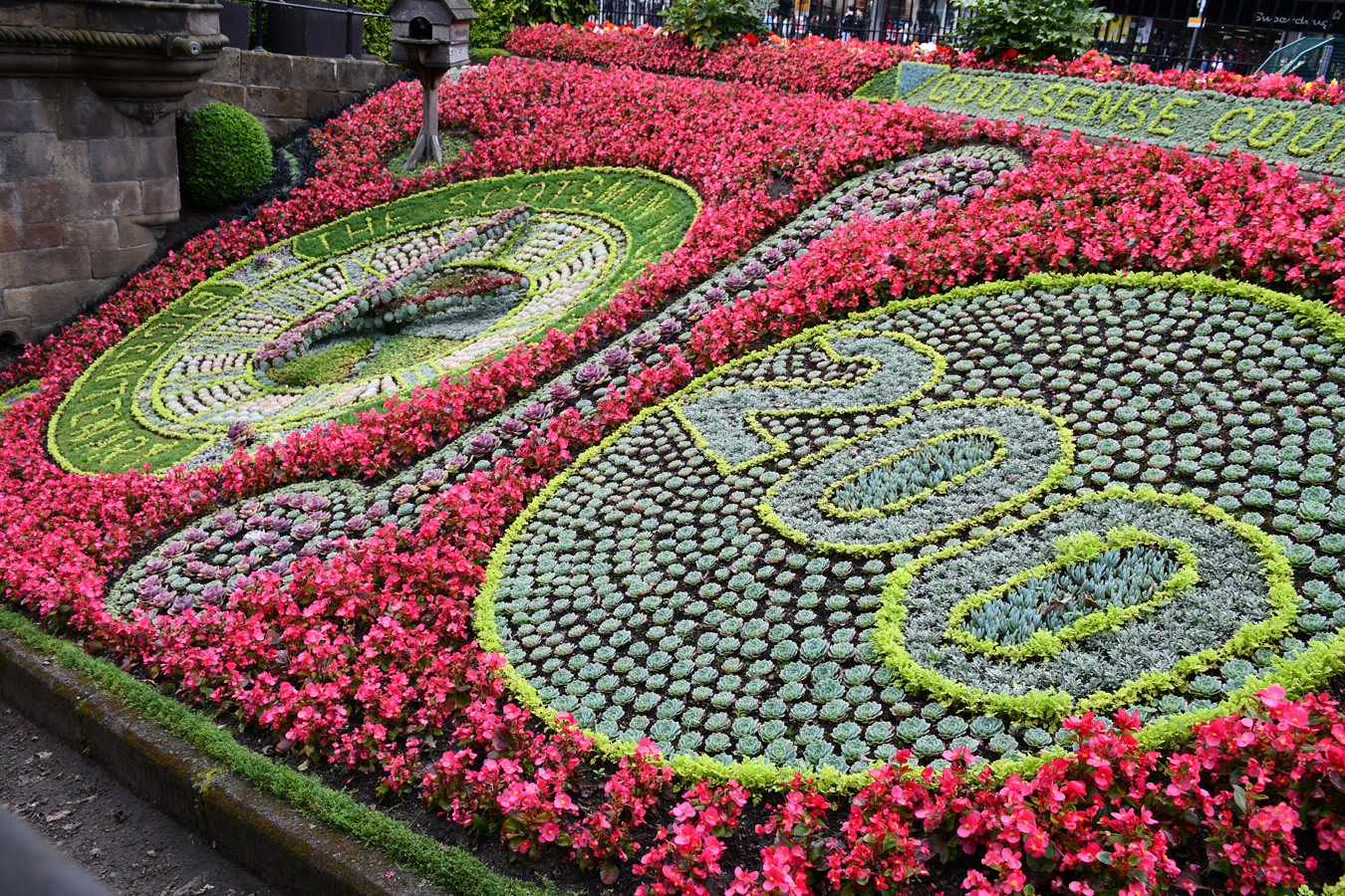 flower clock in Princes Street Gardens, Edinburgh