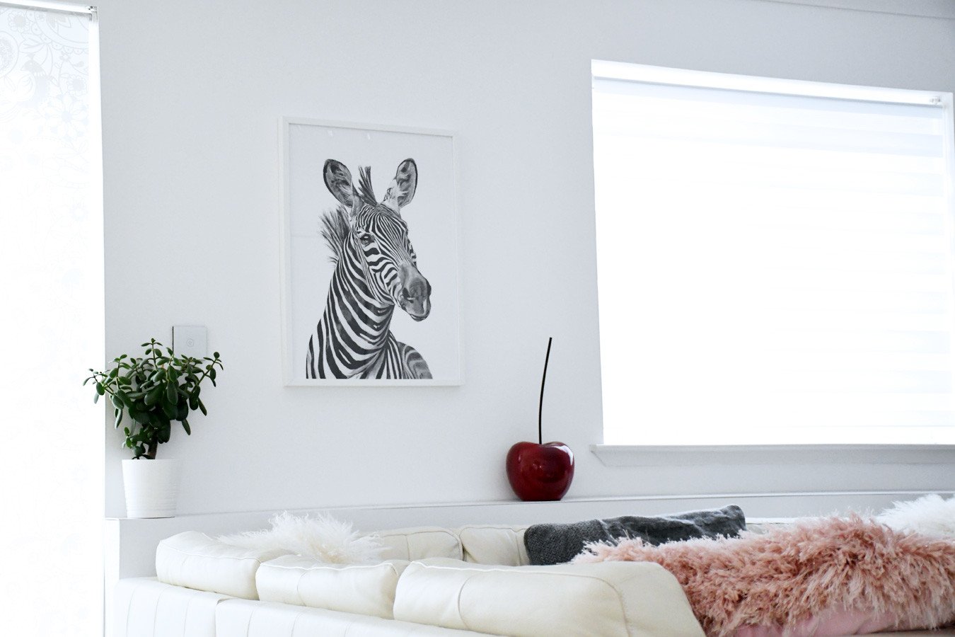 zebra print in living room