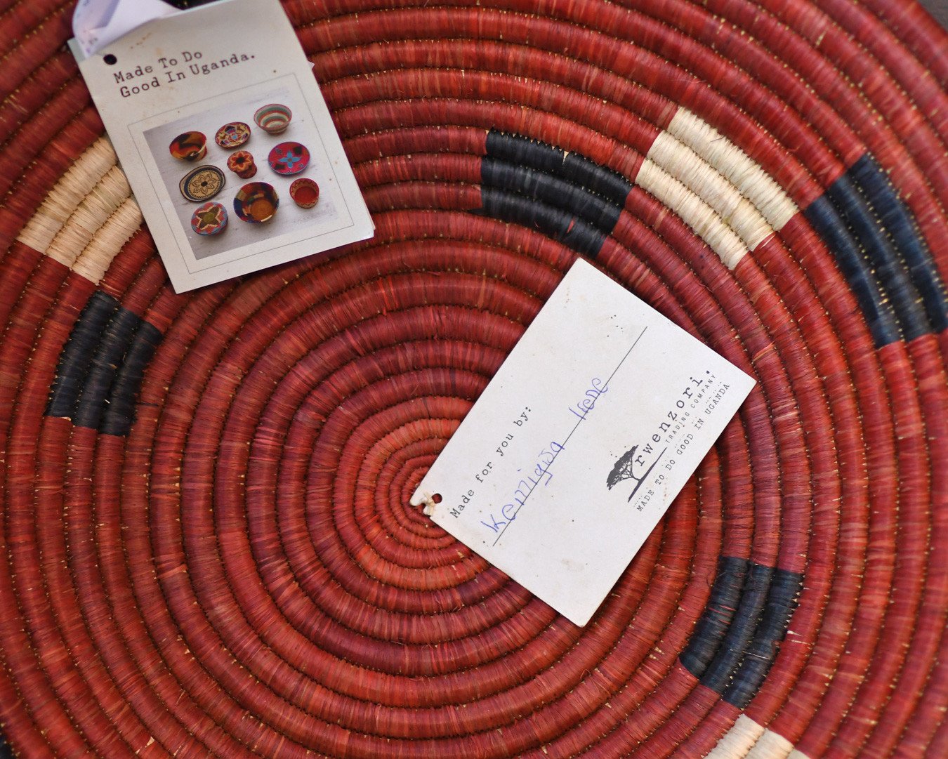 wicker baskets handmade in Uganda for Homesense
