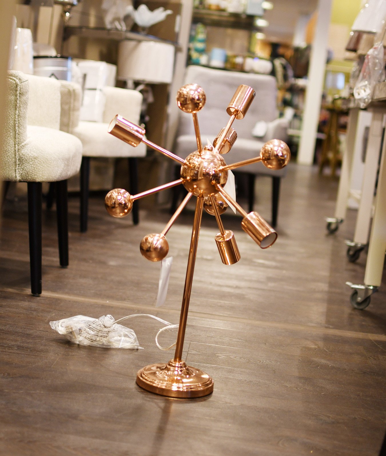 copper sputnik table lamp