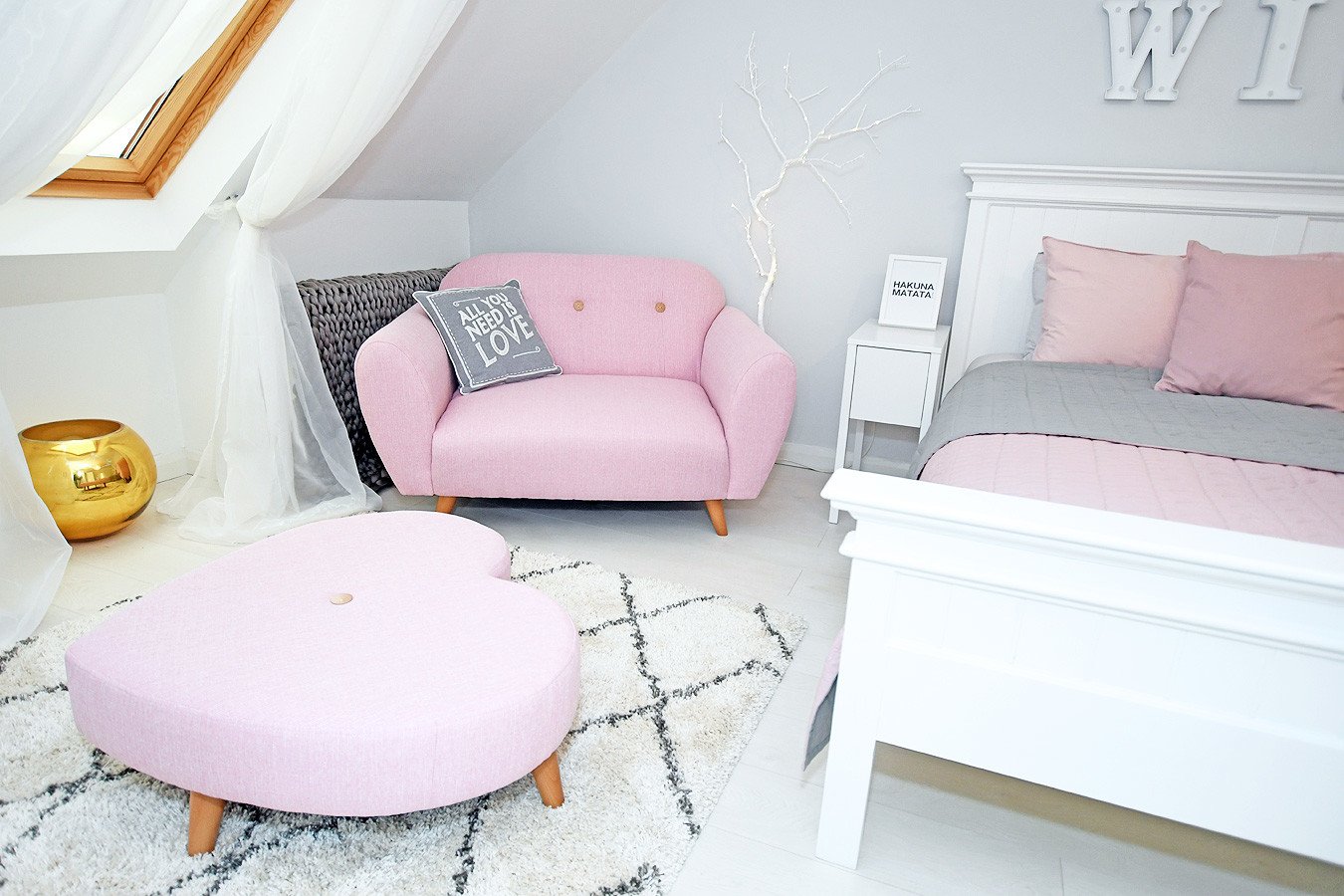 pink two-seater cuddler sofa - Betsy range from DFS