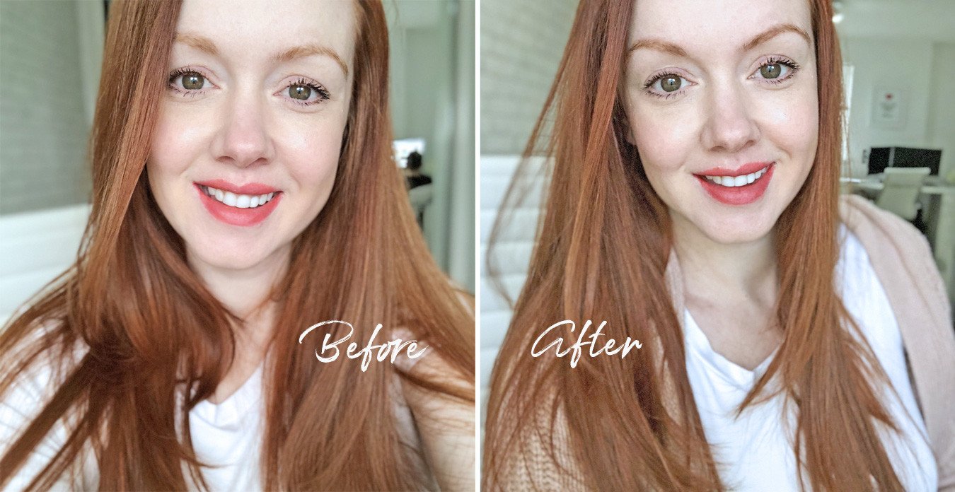 Before and after using Maybelline Tattoo Brow