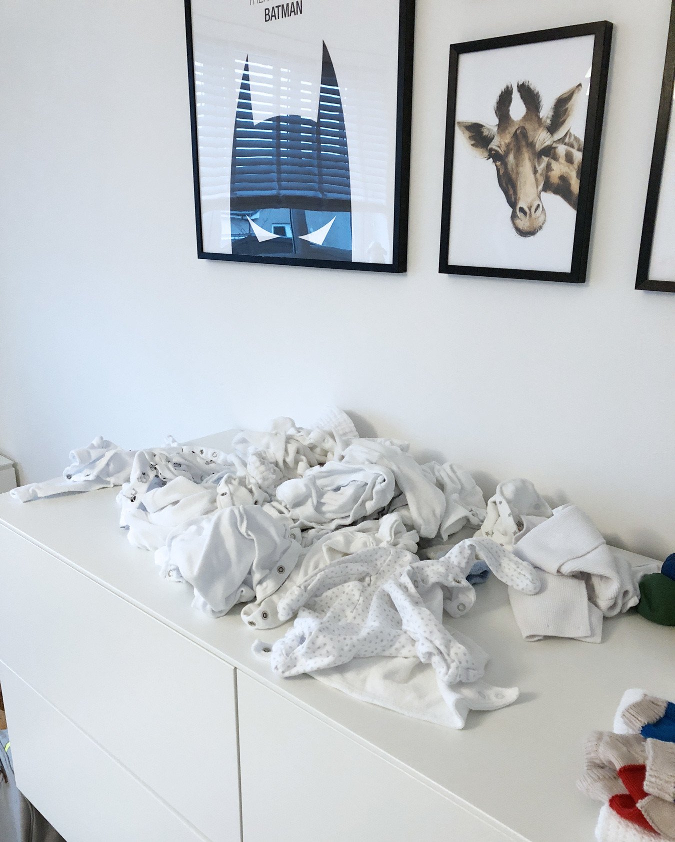 newborn laundry pile