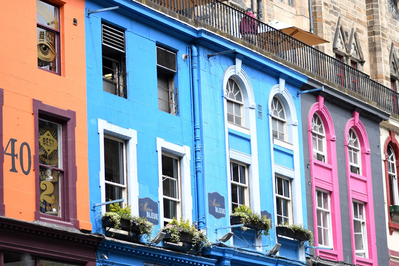 colourful houses on Victoria Street, Edinburgh
