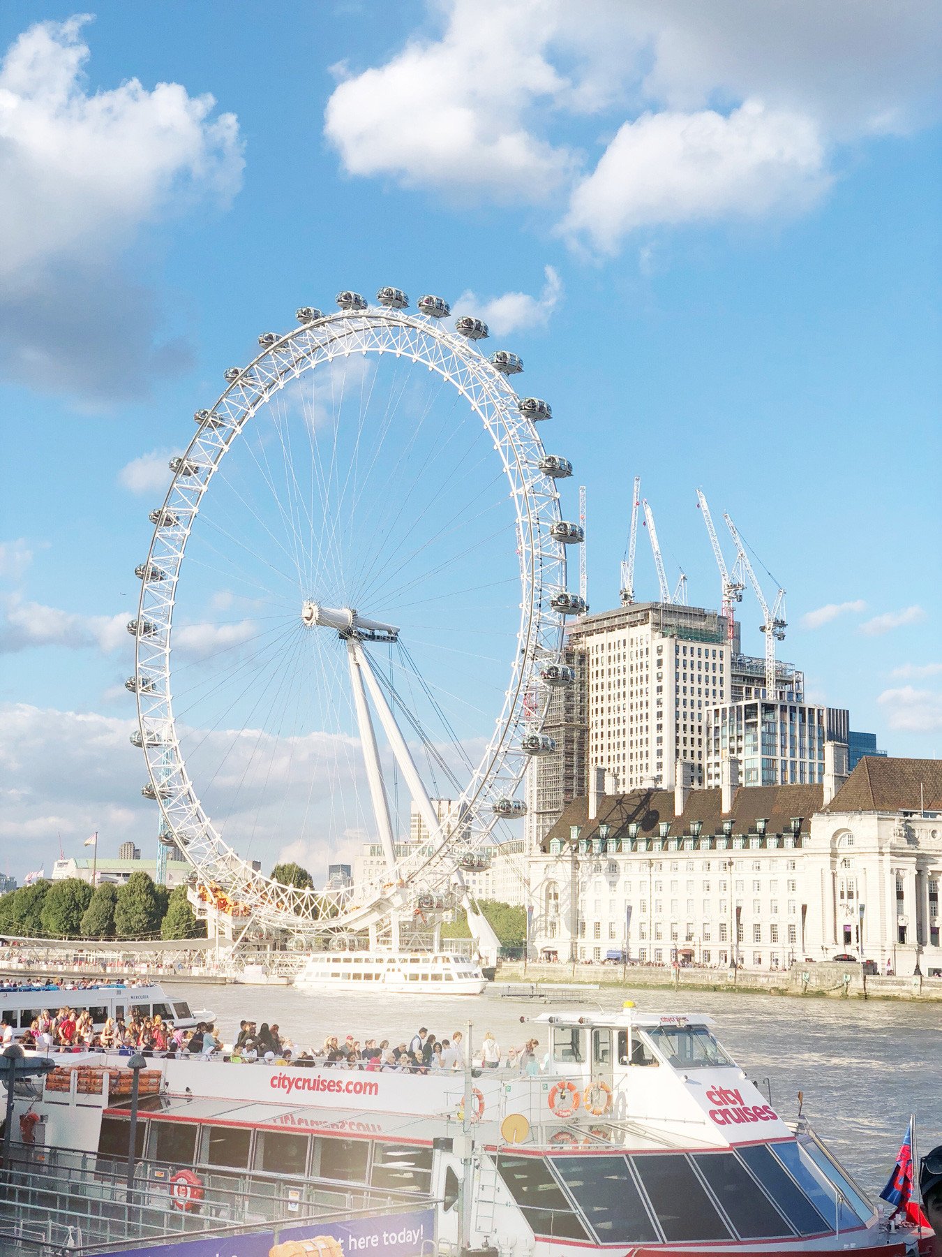 The London Eye and south bank of the Thames