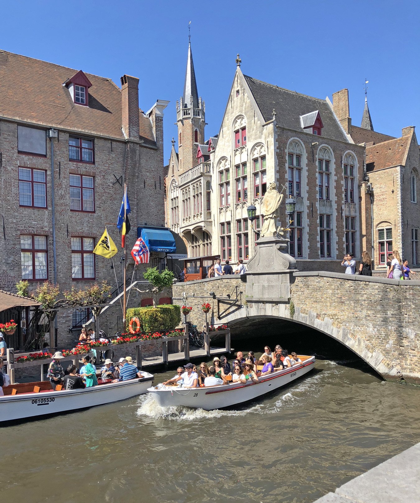 canal boats in Bruges, Belgium
