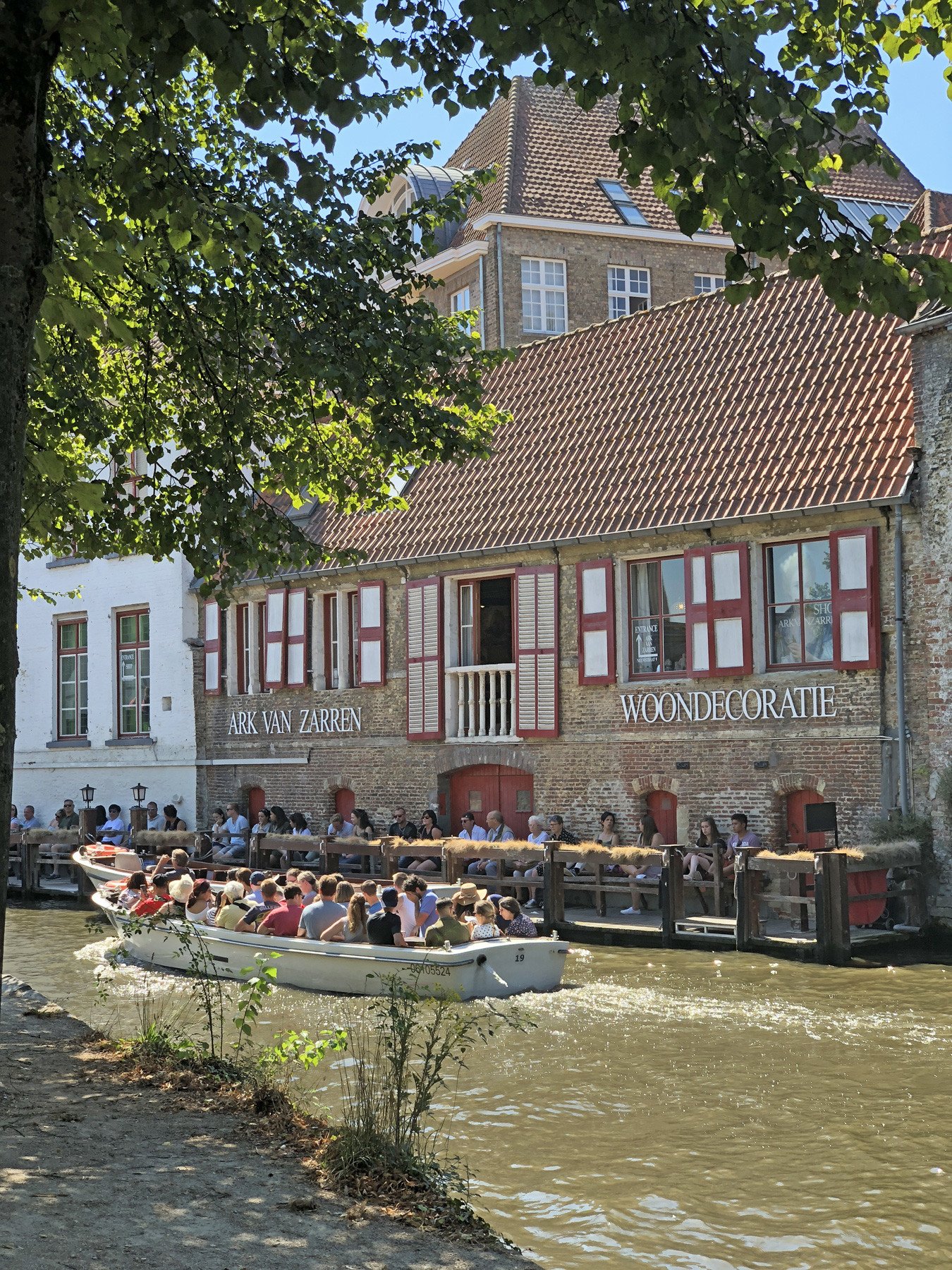 canal boat in Bruges, Belgium
