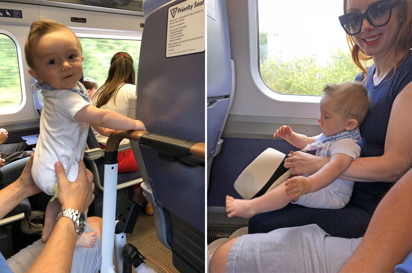 Max's first train ride