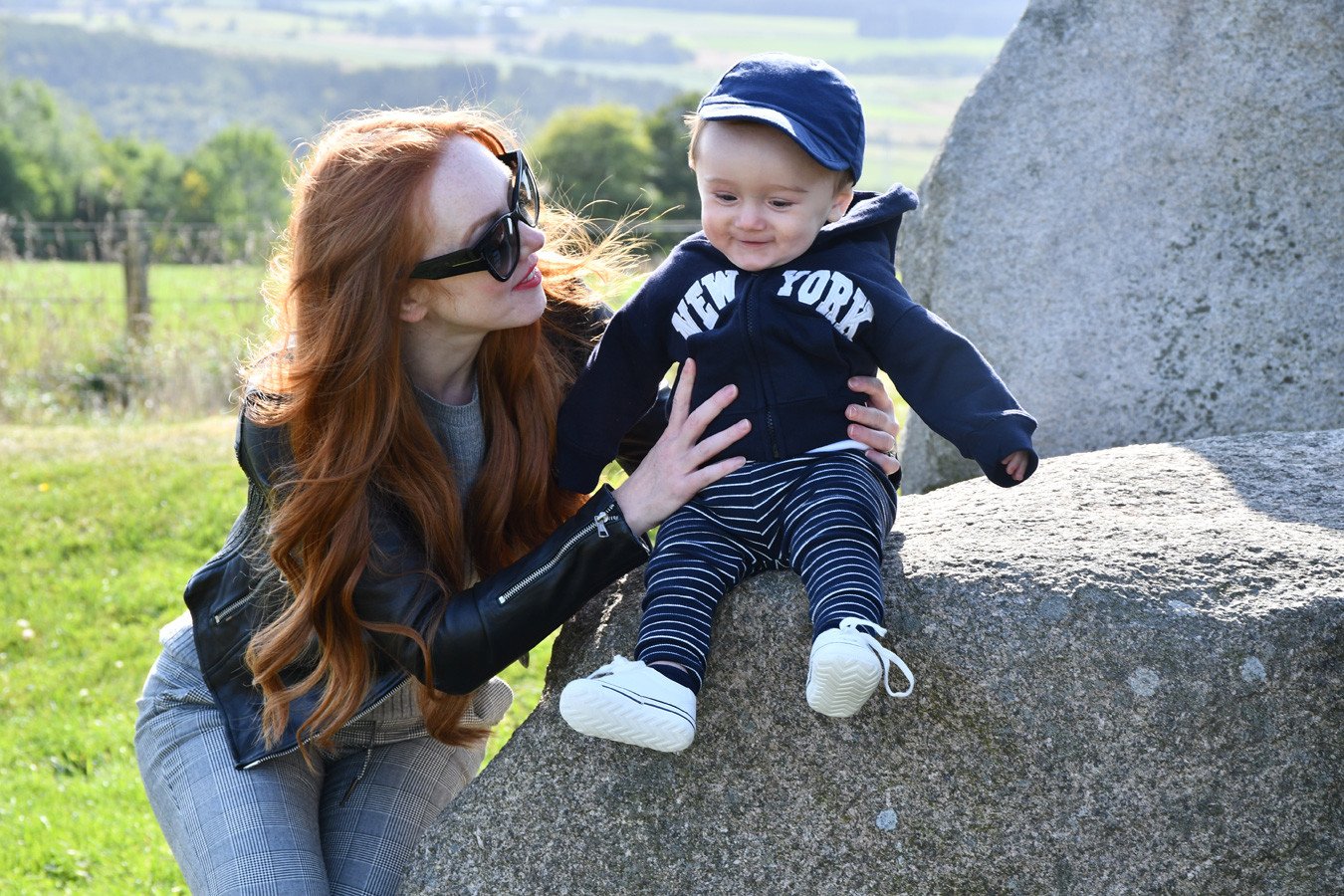 Max and I at Easter Aquhorthies stone circle, Inverurie, Scotland