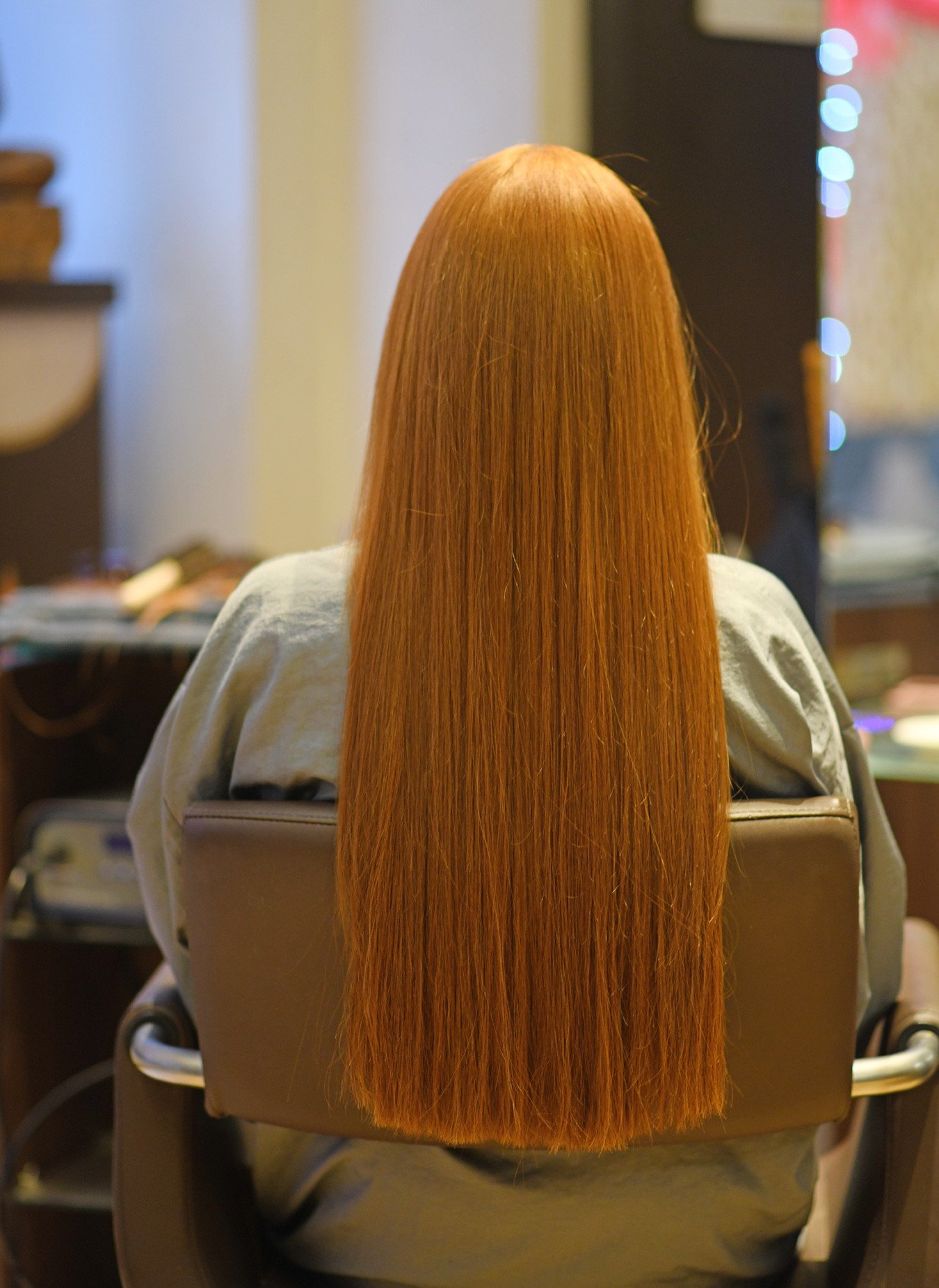 Great Lengths hair extensions for red hair - half head of 20" extensions