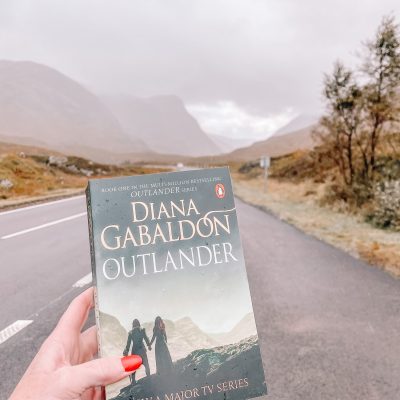 Outlander book in Glencoe, Scotland