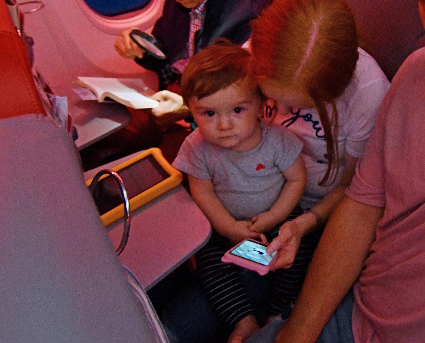entertaining a baby on a flight
