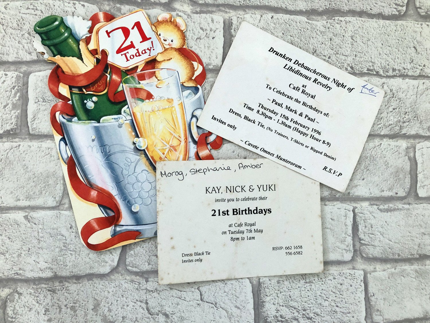 21st birthday card and invitations