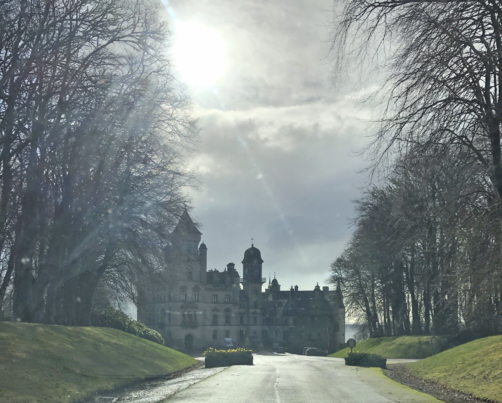 arriving at Dunrobin Castle